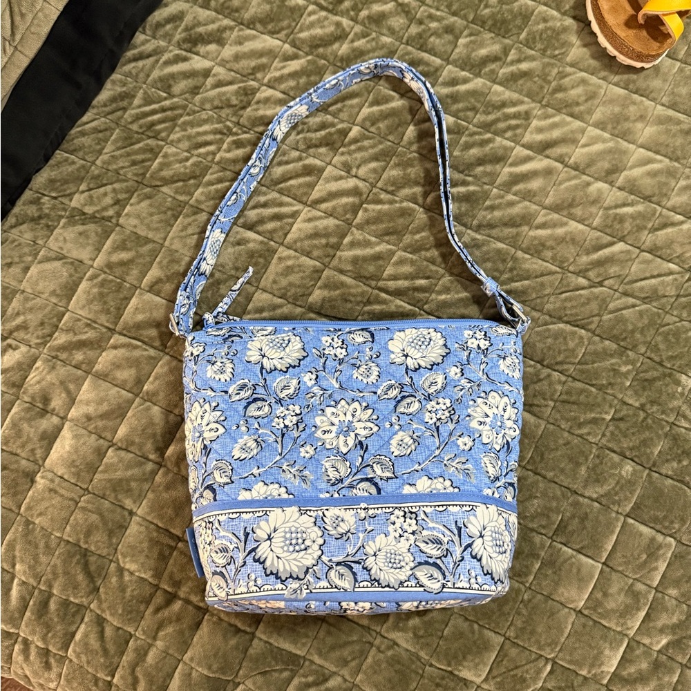 Vera Bradley Floral Blue Crossbody Bag & Matching Wallet